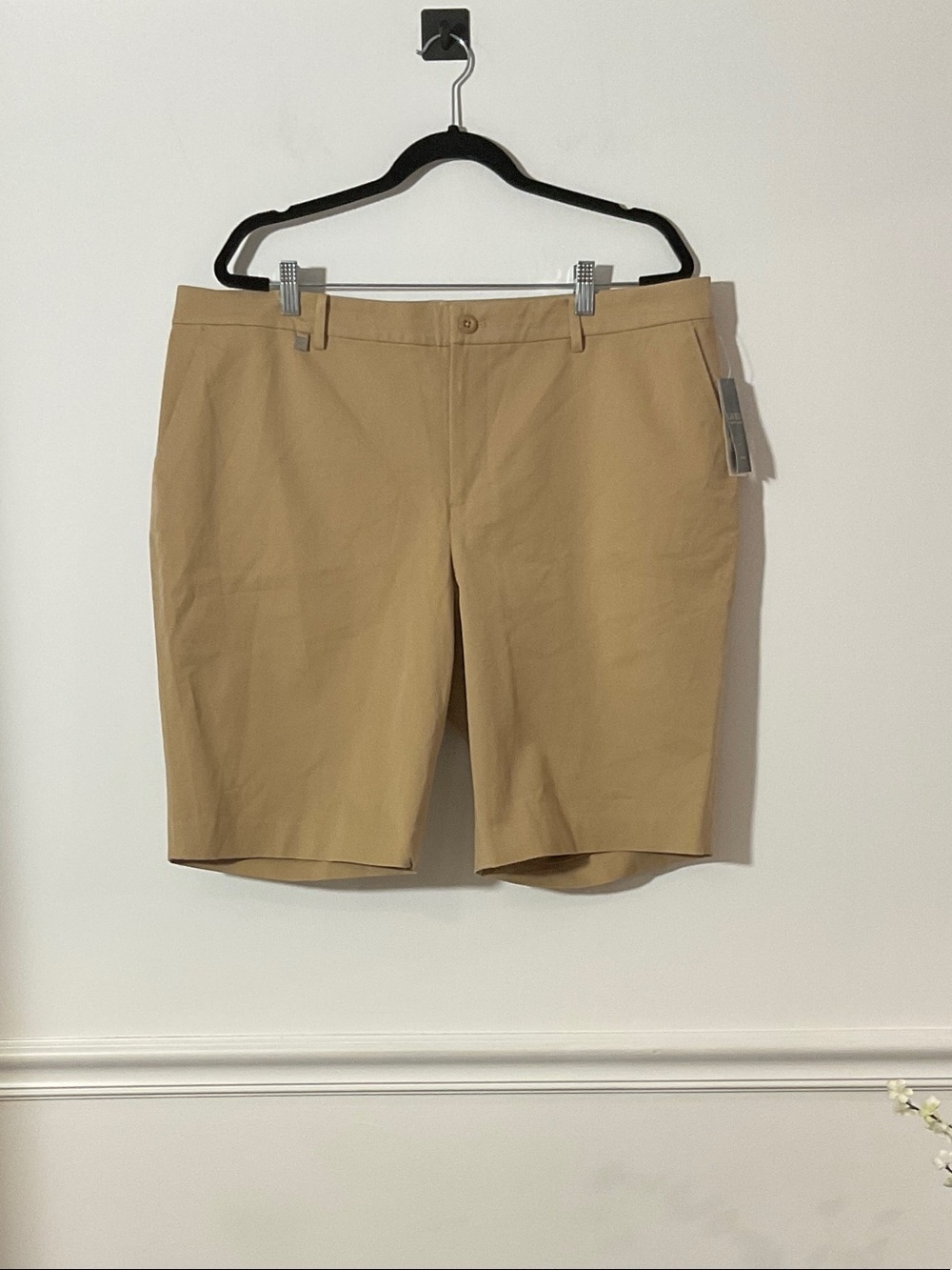 Ralph Lauren Tan Flat-Front Stretch Shorts